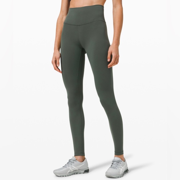 Lulu Lemon Smoked Spruce Wunder Train High Rise Tight 28”